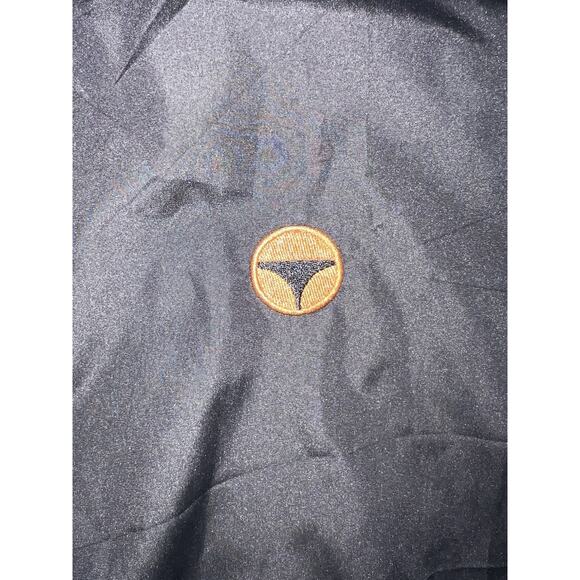 TaylorMade Golf Windbreaker Pullover Jacket Black Orange Trim L Nylon Lined - Picture 3 of 9